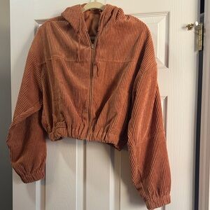 Altar'd State Copper Corduroy Hooded Jacket